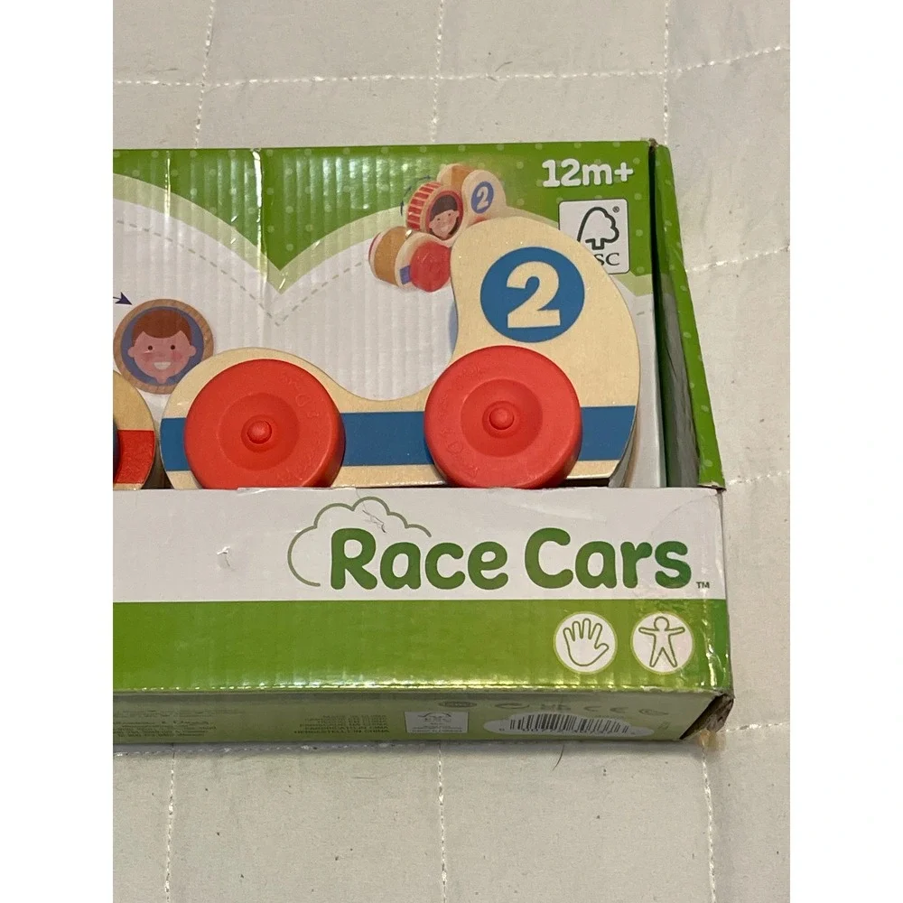 Melissa & Doug GO Tots Race Cars Only Wooden Toddler Toy Set 2-Piece 12m+ 30737‎